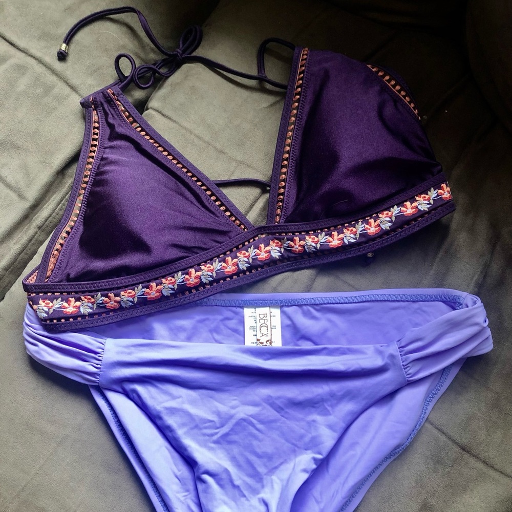 BRAND NEW Becca embroidered bikini